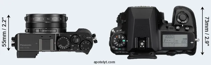 Compare LX100 versus K-5 top