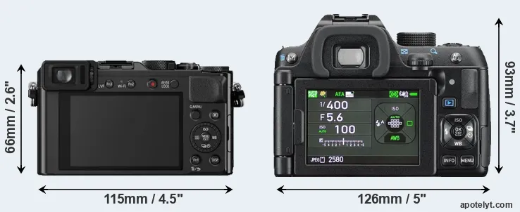 Comparison LX100 or K-70 rear