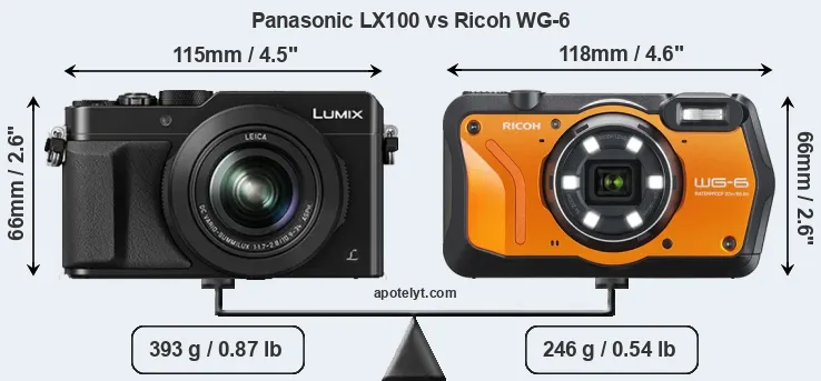 Size Panasonic LX100 vs Ricoh WG-6