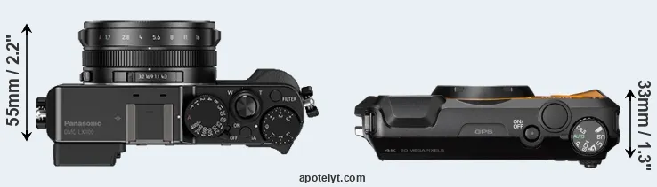 Compare LX100 versus WG-6 top