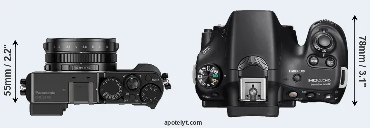 Compare LX100 versus A58 top