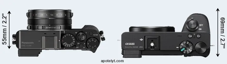 Compare LX100 versus A6600 top