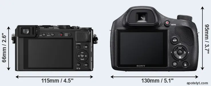 Comparison LX100 or H400 rear