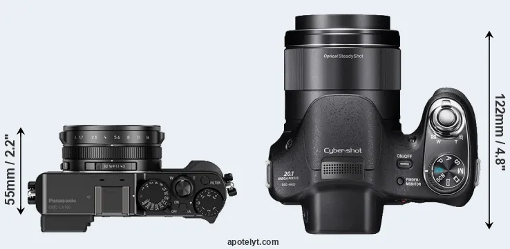 Compare LX100 versus H400 top
