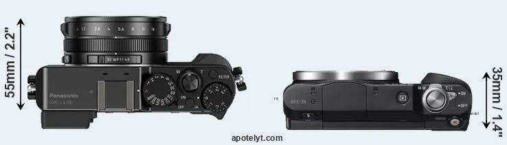 Compare LX100 versus NEX-3N top