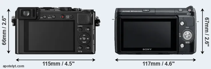 Comparison LX100 or NEX-F3 rear
