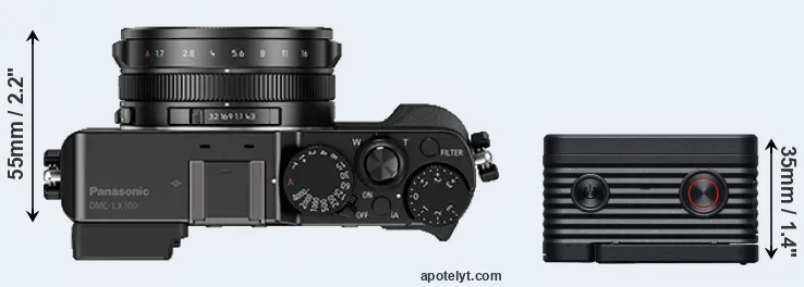 Compare LX100 versus RX0 II top