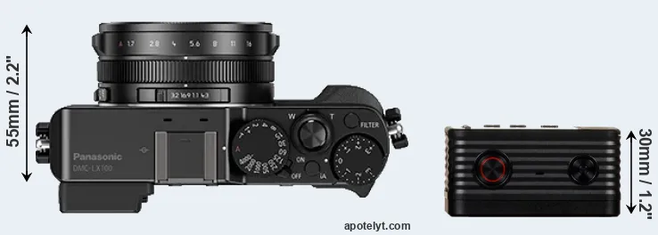 Compare LX100 versus RX0 top