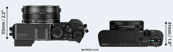 Compare LX100 versus RX100 IV top