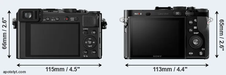 Comparison LX100 or RX1R II rear