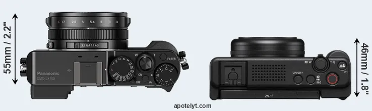 Compare LX100 versus ZV-1F top