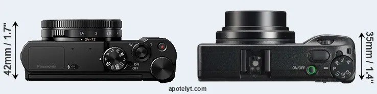 Compare LX15 versus GR IIIx top