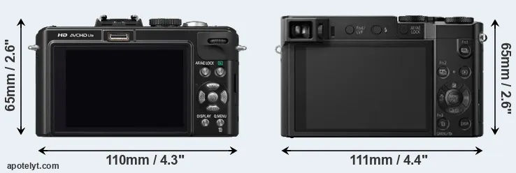 Comparison LX5 or TZ100 rear