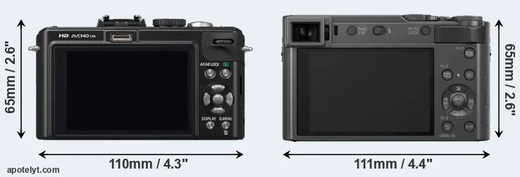 Comparison LX5 or TZ200 rear
