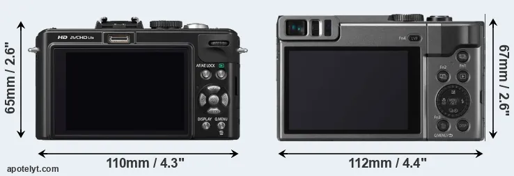 Comparison LX5 or ZS70 rear