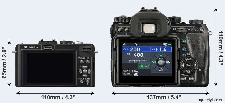 Comparison LX5 or K-1 II rear