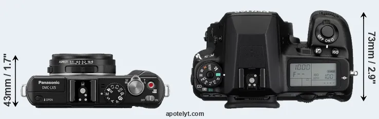 Compare LX5 versus K-5 top