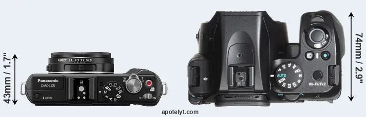 Compare LX5 versus K-70 top
