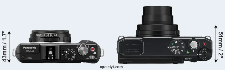 Compare LX5 versus MX-1 top