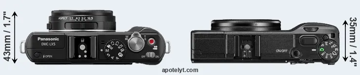 Compare LX5 versus GR II top