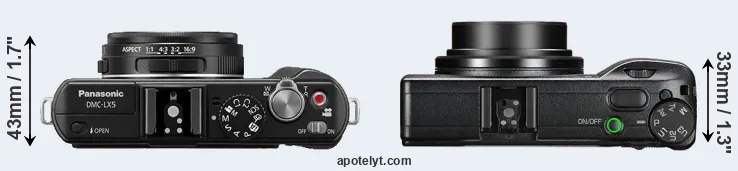 Compare LX5 versus GR III top