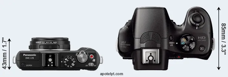 Compare LX5 versus A3000 top