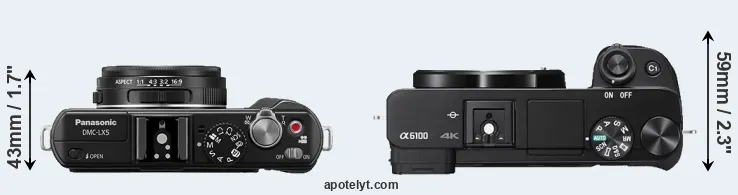 Compare LX5 versus A6100 top