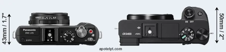Compare LX5 versus A6400 top