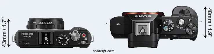 Compare LX5 versus A7S top