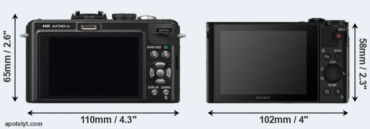 Comparison LX5 or HX90V rear