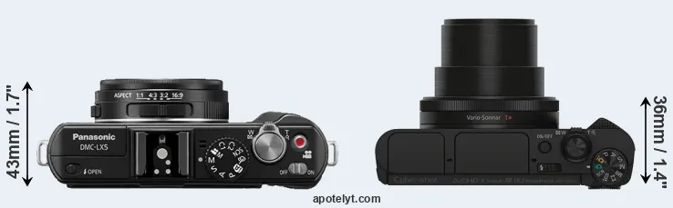 Compare LX5 versus HX90V top