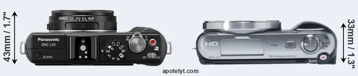 Compare LX5 versus NEX-C3 top