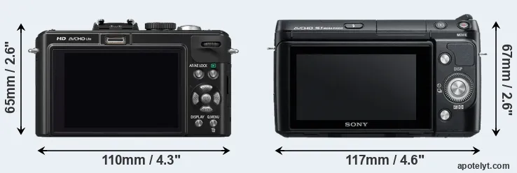 Comparison LX5 or NEX-F3 rear