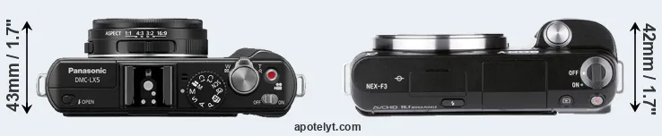 Compare LX5 versus NEX-F3 top
