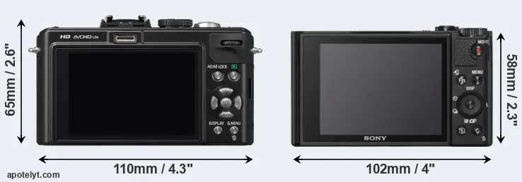 Comparison LX5 or WX800 rear