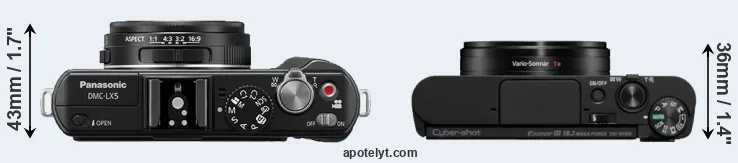 Compare LX5 versus WX800 top