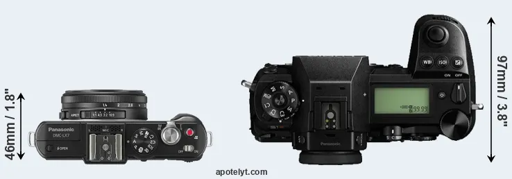 Compare LX7 versus S1R top