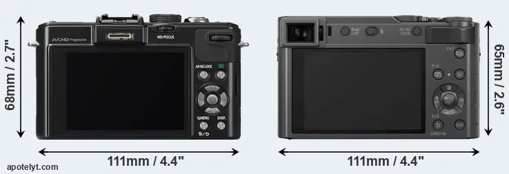 Comparison LX7 or ZS200 rear