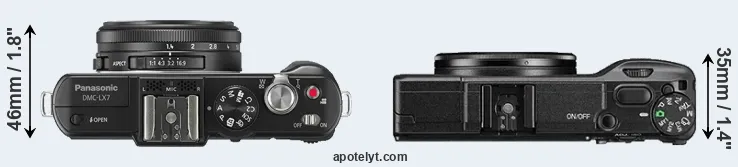 Compare LX7 versus GR II top