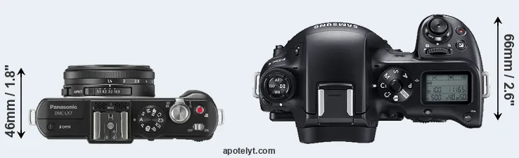Compare LX7 versus NX1 top