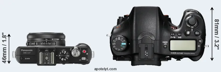 Compare LX7 versus A77 top