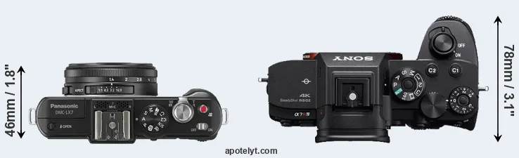 Compare LX7 versus A7R IV top