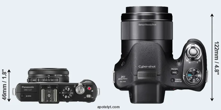 Compare LX7 versus H400 top