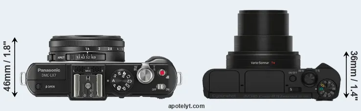 Compare LX7 versus HX80 top