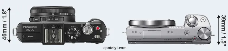 Compare LX7 versus NEX-5T top