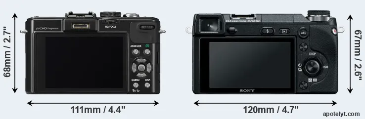 Comparison LX7 or NEX-6 rear
