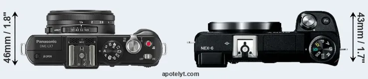 Compare LX7 versus NEX-6 top
