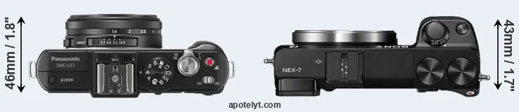 Compare LX7 versus NEX-7 top