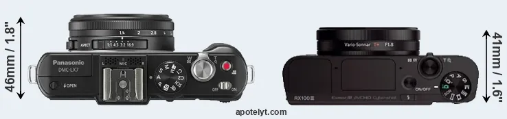Compare LX7 versus RX100 III top