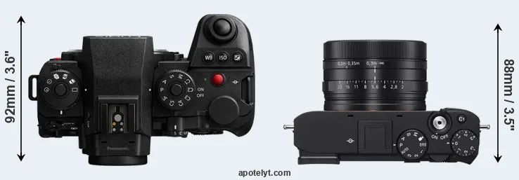 Compare S1 II versus RX1R III top